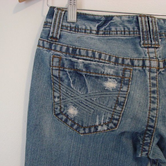 Aeropostale Jeans Bayla Skinny Straight Distressed Size 3 / 4 Tall 30" Inseam - Picture 13 of 15